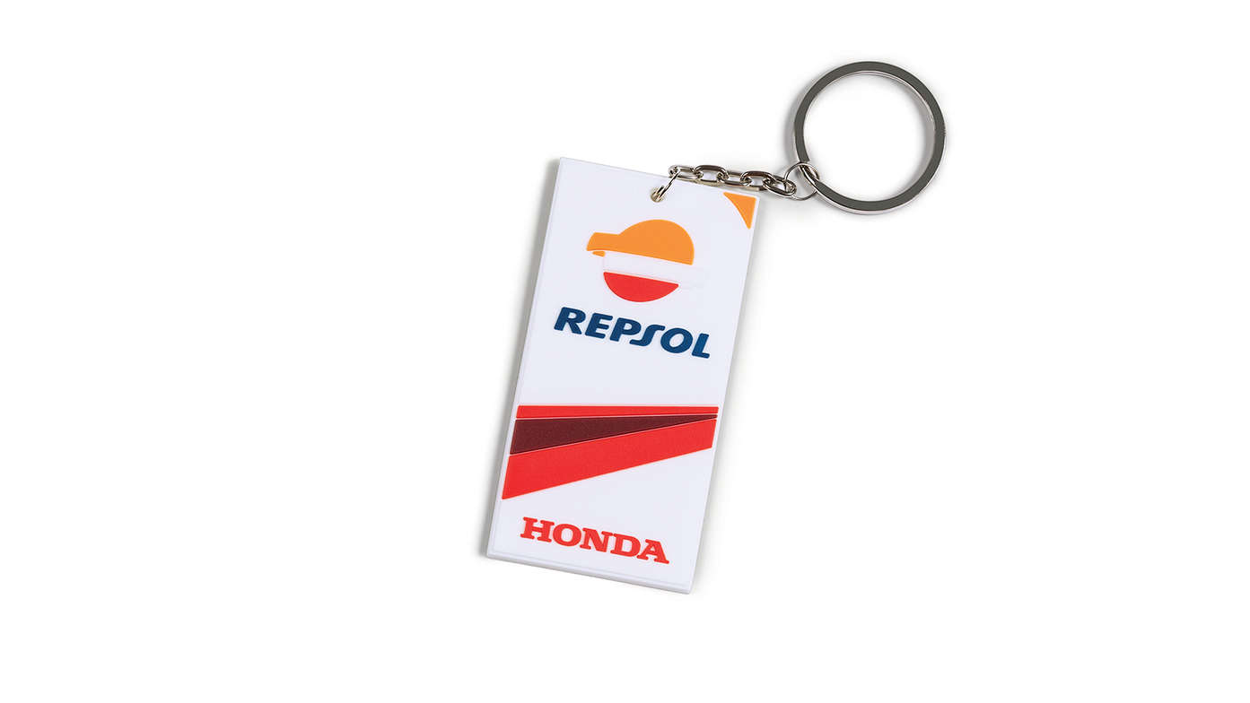 Kľúčenka s farbami tímu Honda MotoGP a logom Repsol.